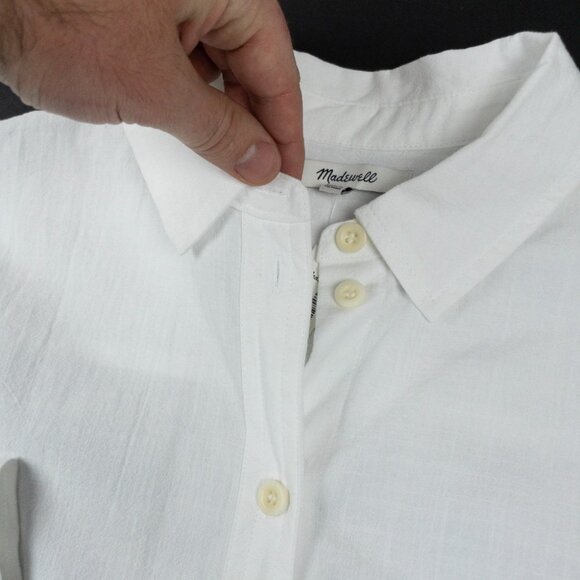 Madewell Oversized Ex-Boyfriend Tunic Shirt Women's Small Solid White NG910 - Picture 8 of 15